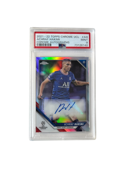 2021 Topps Chrome UCL Achraf Hakimi Auto PSA card