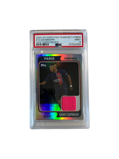 2023-24 Topps PSG Kylian Mbappé Patch Relic PSA Card