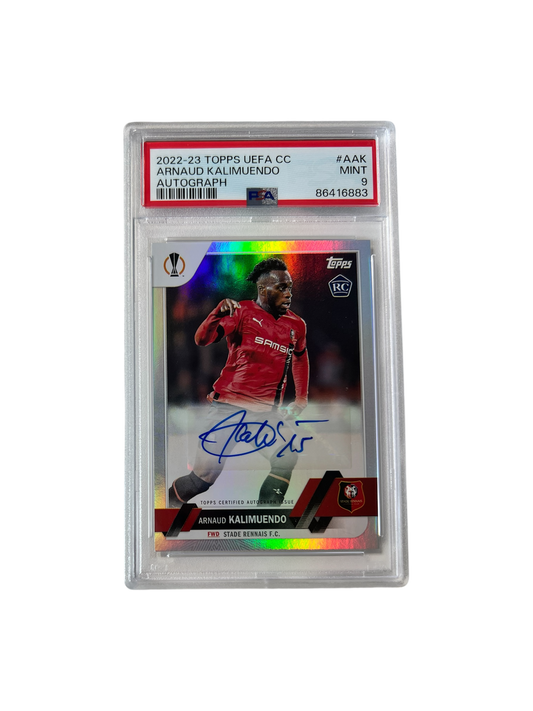2022-2023 Topps UEFA Arnaud Kalimuendo RC Rookie card Auto PSA card