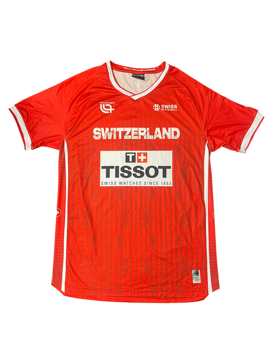 Switzerland Basketball Shooting Shirt Game Worn & Signed by Jonathan Kazadi