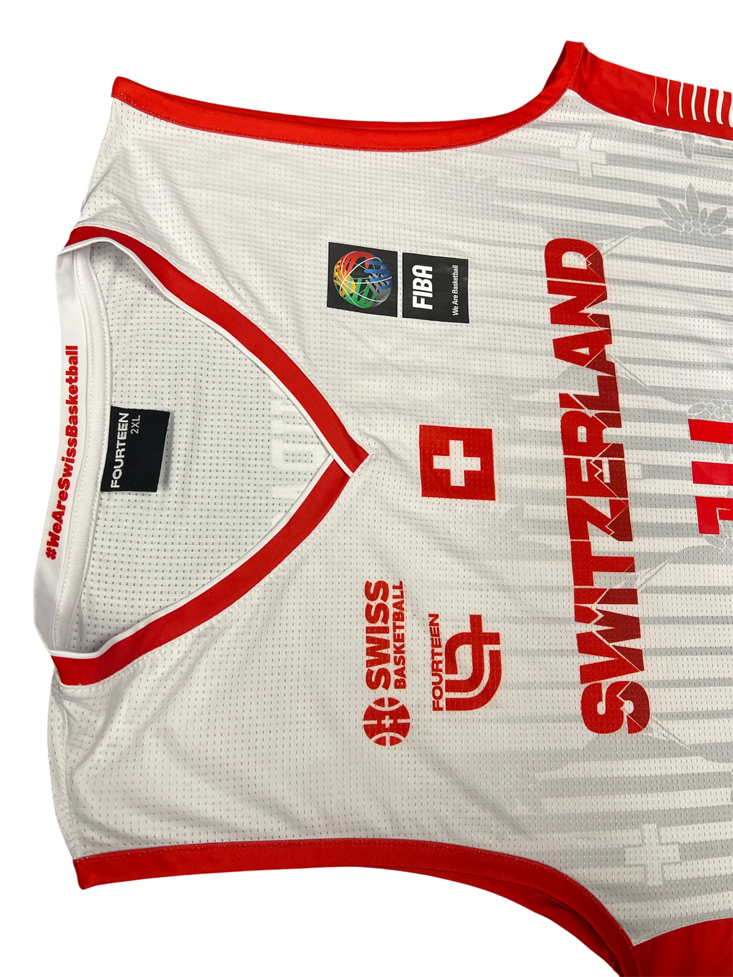Switzerland Basketball jersey Game Worn & Signed by Jonathan Dubas
