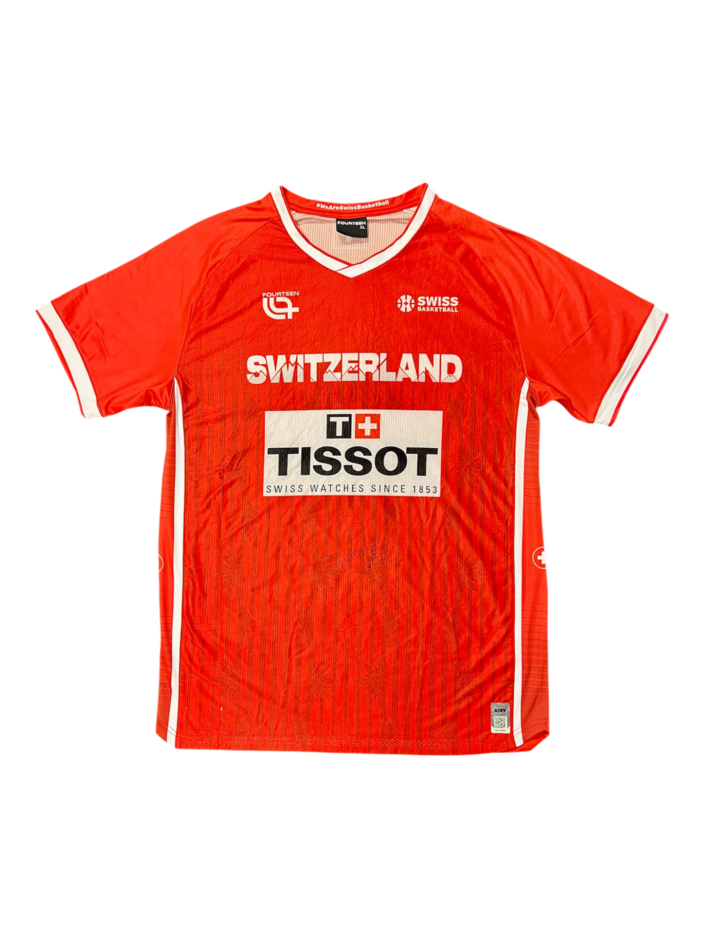 Switzerland Basketball Shooting Shirt Game Worn & Signed by Thomas Jurkovitz