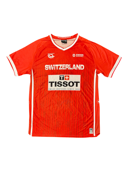 Switzerland Basketball Shooting Shirt Game Worn & Signed by Thomas Jurkovitz