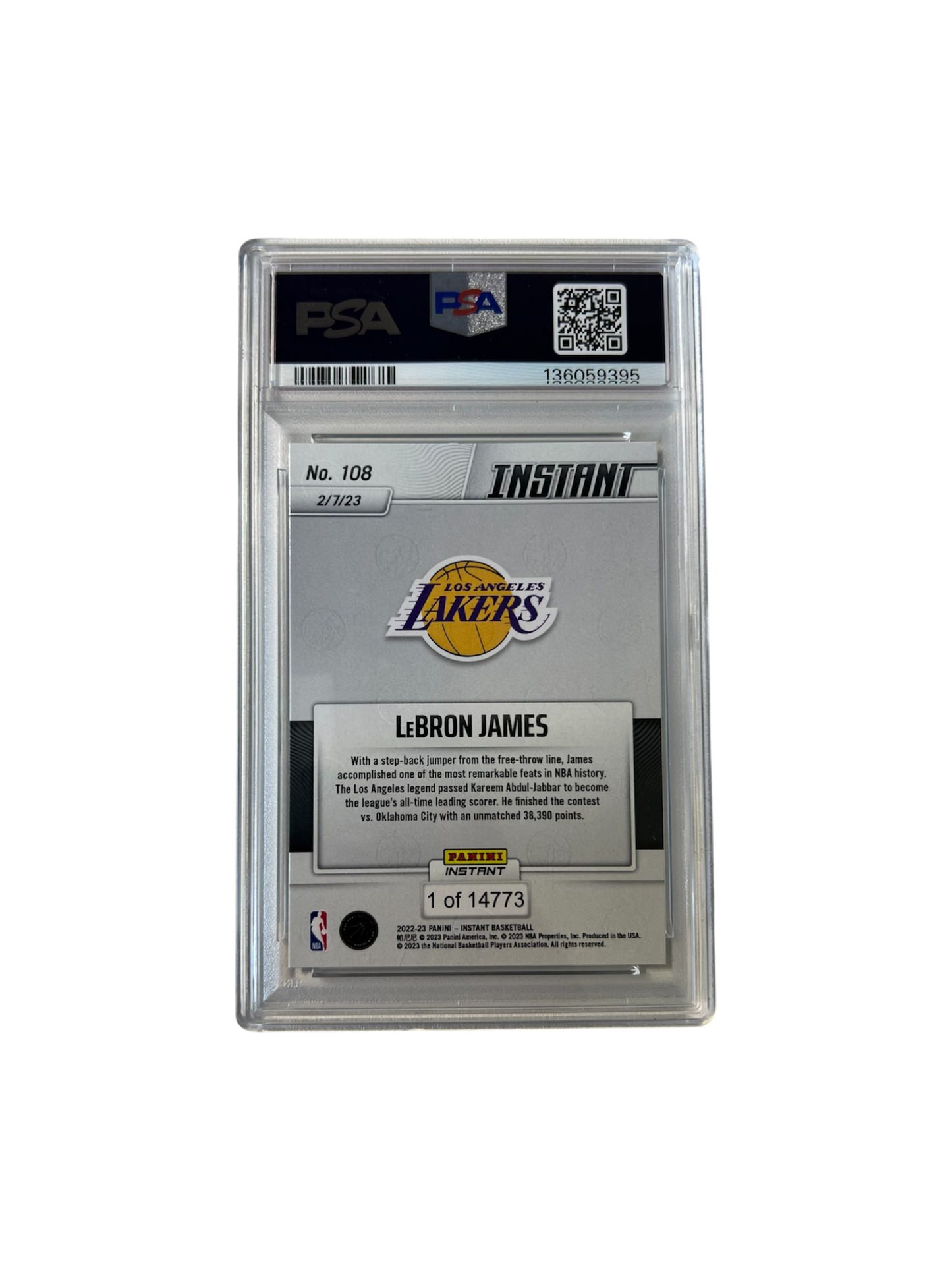 2019 Panini Prizm LeBron James PSA Card