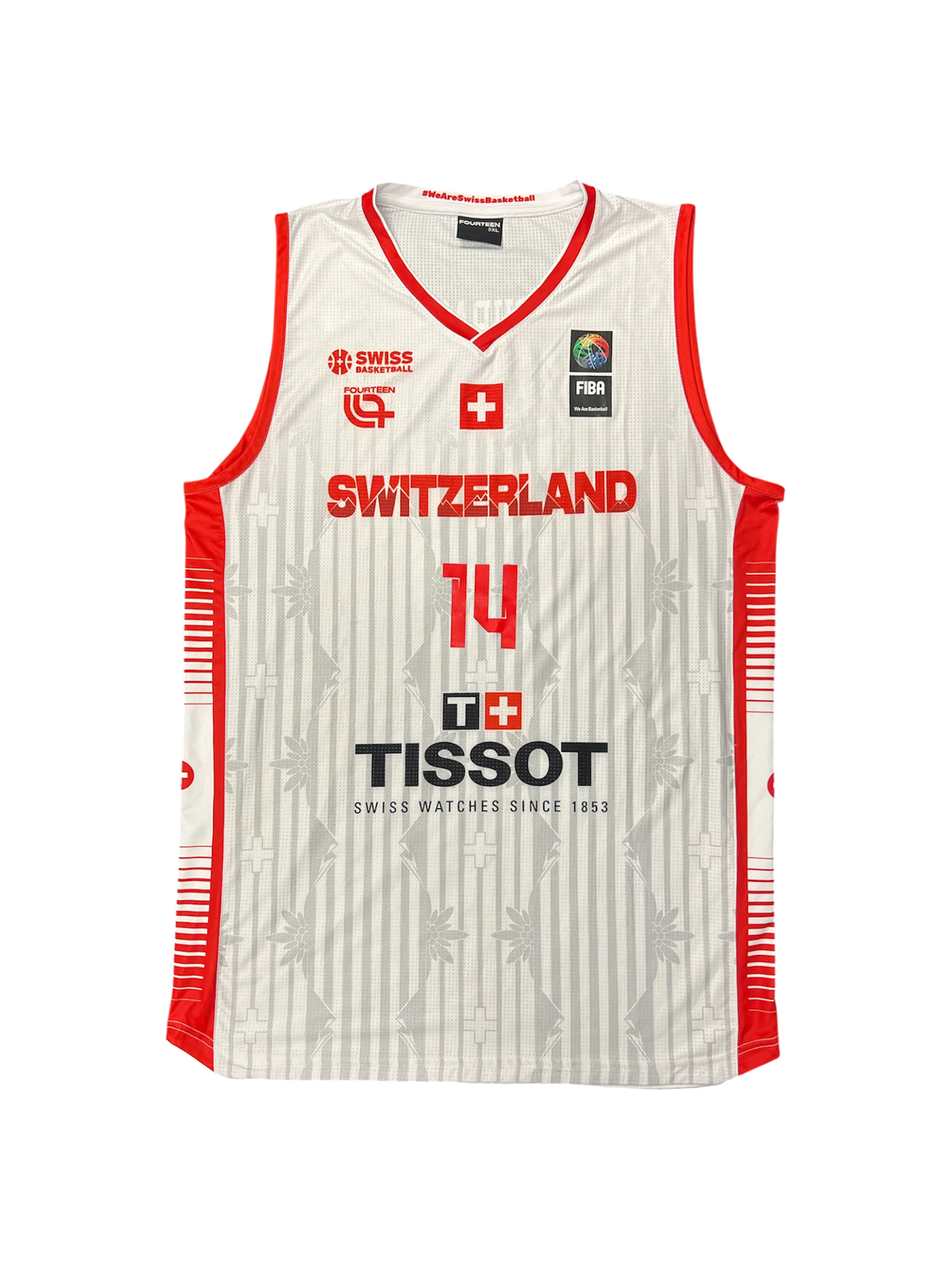 Switzerland Basketball jersey Game Worn & Signed by Jonathan Dubas
