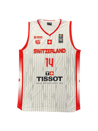 Switzerland Basketball jersey Game Worn & Signed by Jonathan Dubas