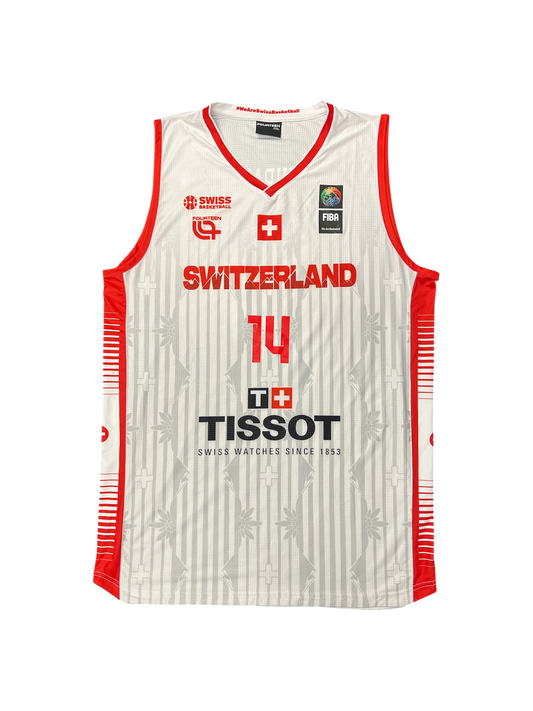 Switzerland Basketball Jersey Game Worn & Signed by Jonathan Dubas