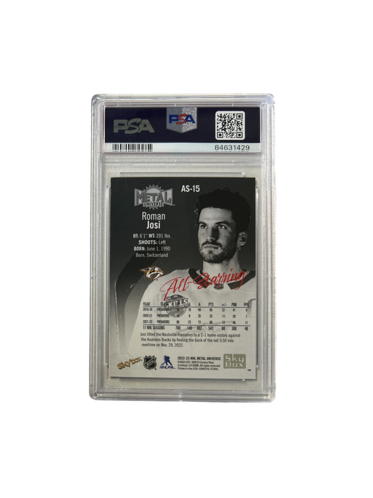 2022 Metal Universe Roman Josi All-Starring PSA 9 card
