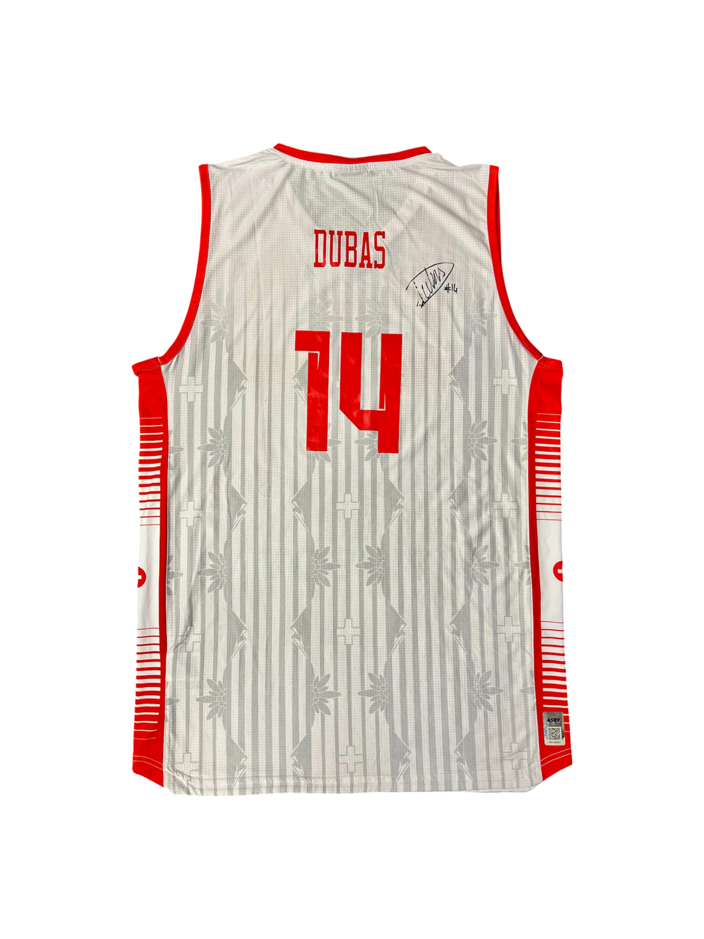 Switzerland Basketball jersey Game Worn & Signed by Jonathan Dubas