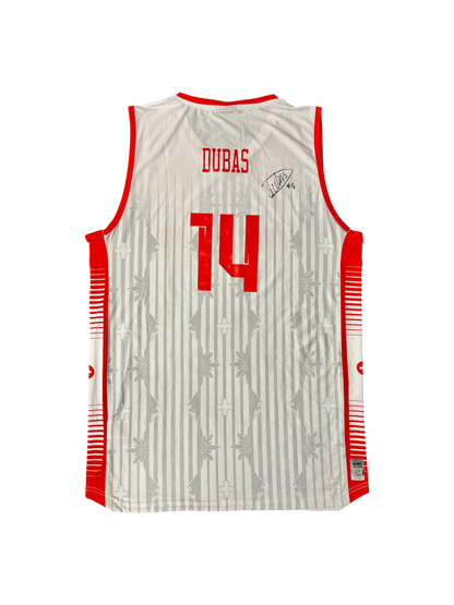 Switzerland Basketball jersey Game Worn & Signed by Jonathan Dubas