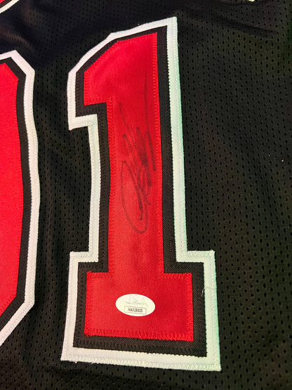 Chicago Bulls Dennis Rodman NBA signed Custom Red Jersey