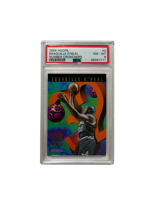 1995 NBA HOOPS Shaquille O'Neal Number Crunchers PSA Card