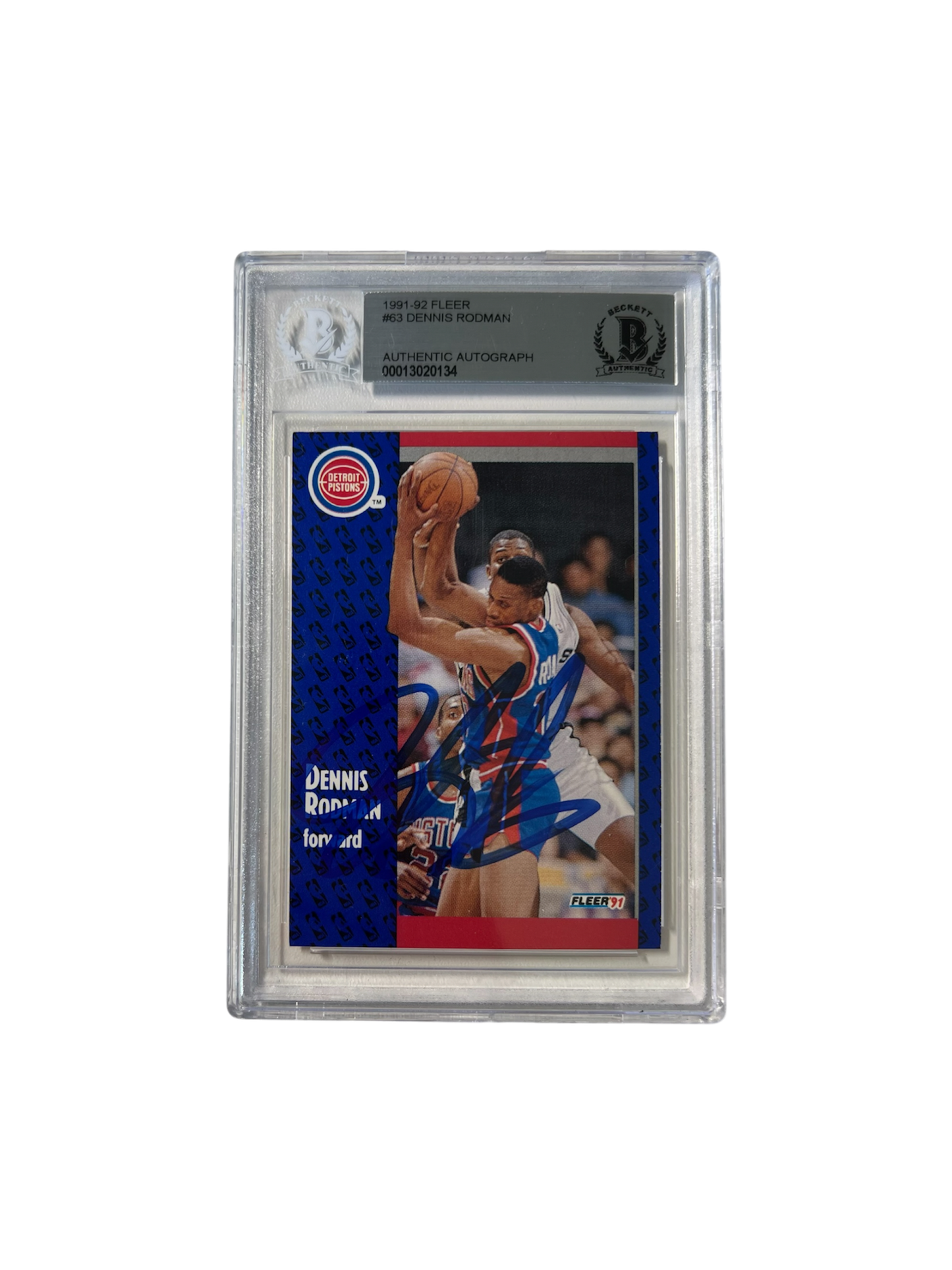 1991 FLEER Dennis Rodman AUTO Beckett BGS Card