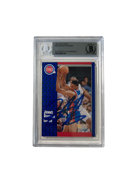 1991 Fleer Dennis Rodman AUTO Beckett BGS Card