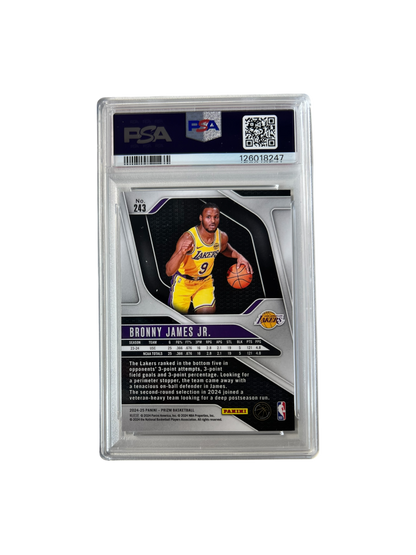2024 Panini Prizm Bronny James Los Angeles Lakers RC Rookie PSA Card