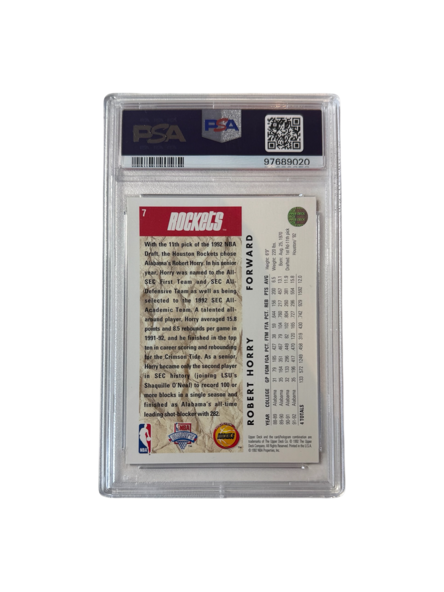 1992 Upper Deck Shaquille O'Neal #1 Draft Pick PSA 8 card