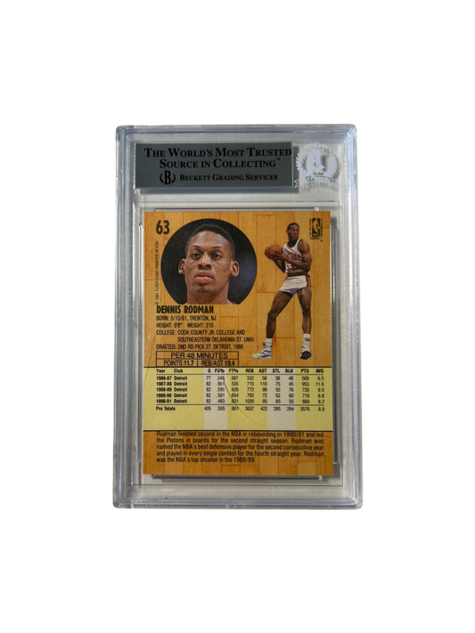 1991 Fleer Dennis Rodman AUTO Beckett BGS Card