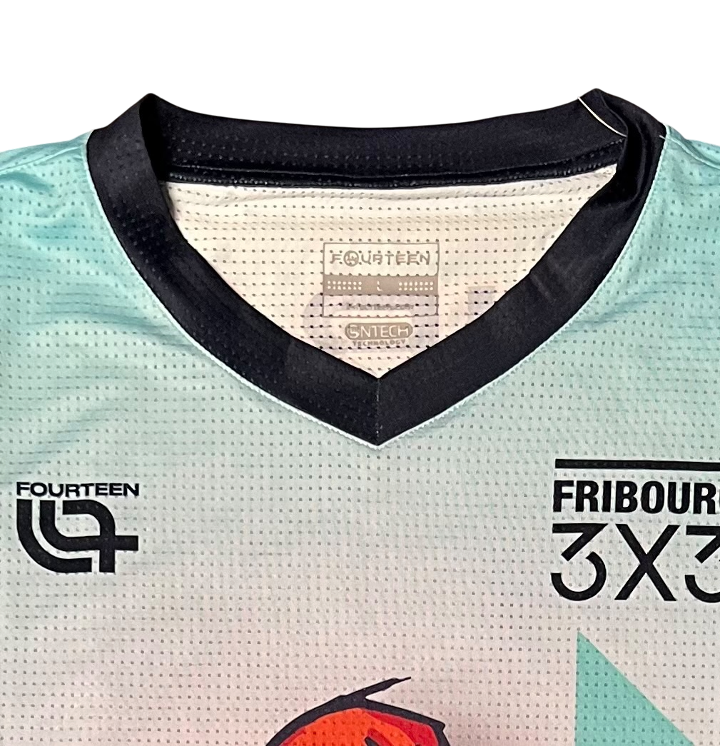 Fribourg 3x3 Basketball Signed caricature jersey by Jonathan Dubas