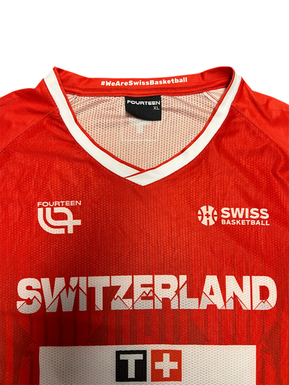 Switzerland Basketball Shooting Shirt Game Worn & Signed by Thomas Jurkovitz