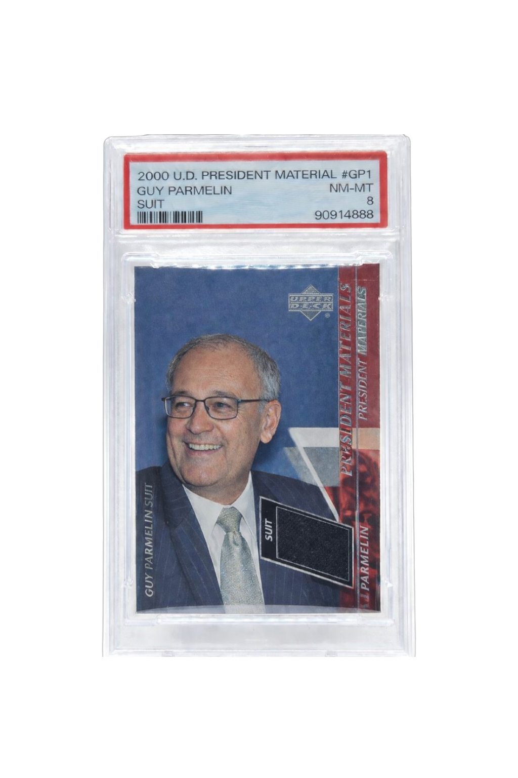 2000 Upper Deck President Material Guy Parmelin Suit PSA card