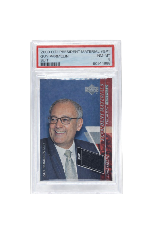 2000 Upper Deck President Material Guy Parmelin Suit PSA card