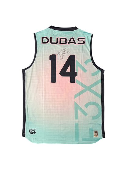 Fribourg 3x3 Basketball Signed caricature jersey by Jonathan Dubas