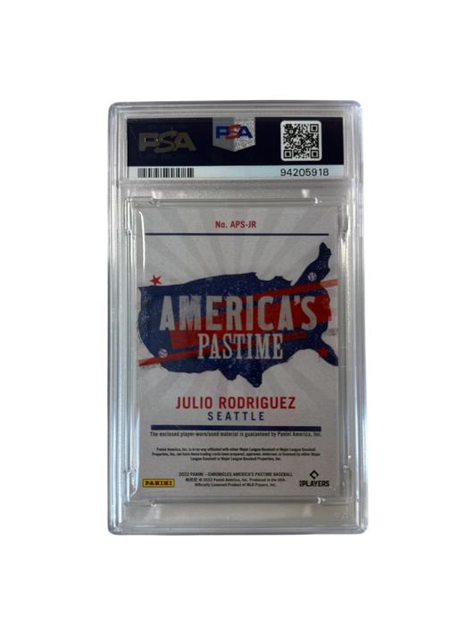 2022 Panini Chronicles Julio Rodriguez PATCH PSA Card