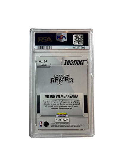 2023 Panini Instant Victor Wembanyama Rookie PSA Card