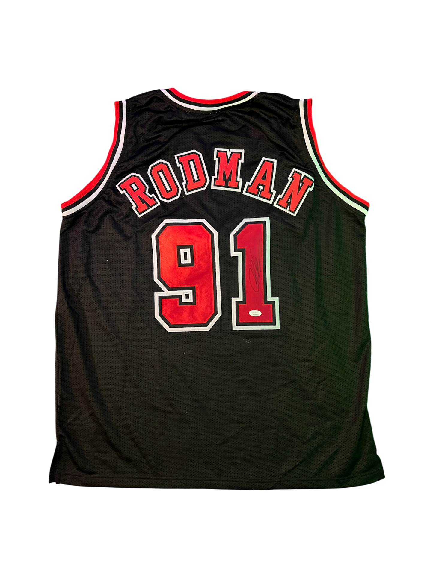 Chicago Bulls Dennis Rodman NBA signed Custom Red Jersey
