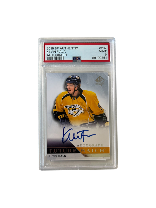 2015 Upper Deck SP Authentic Kevin Fiala Autograph PSA 9 card