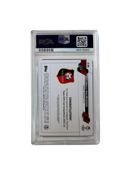 2022-2023 Topps UEFA Arnaud Kalimuendo RC Rookie card Auto PSA card