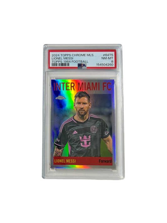 2024 Topps Chrome Inter Miami Lionel Messi 1964 PSA card
