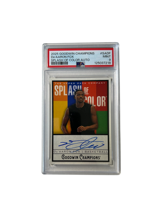 2025 Goodwin Champions Spurs De Aaron Fox PSA Auto card