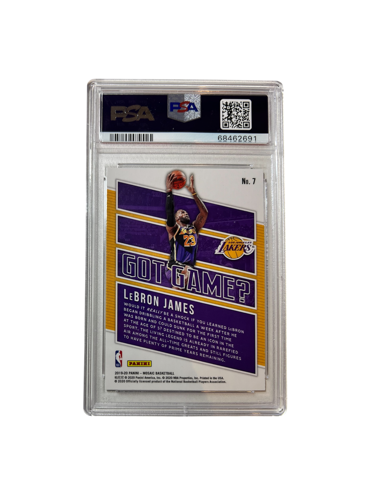 2019 Panini Mosaic LeBron James Got Game PSA Card