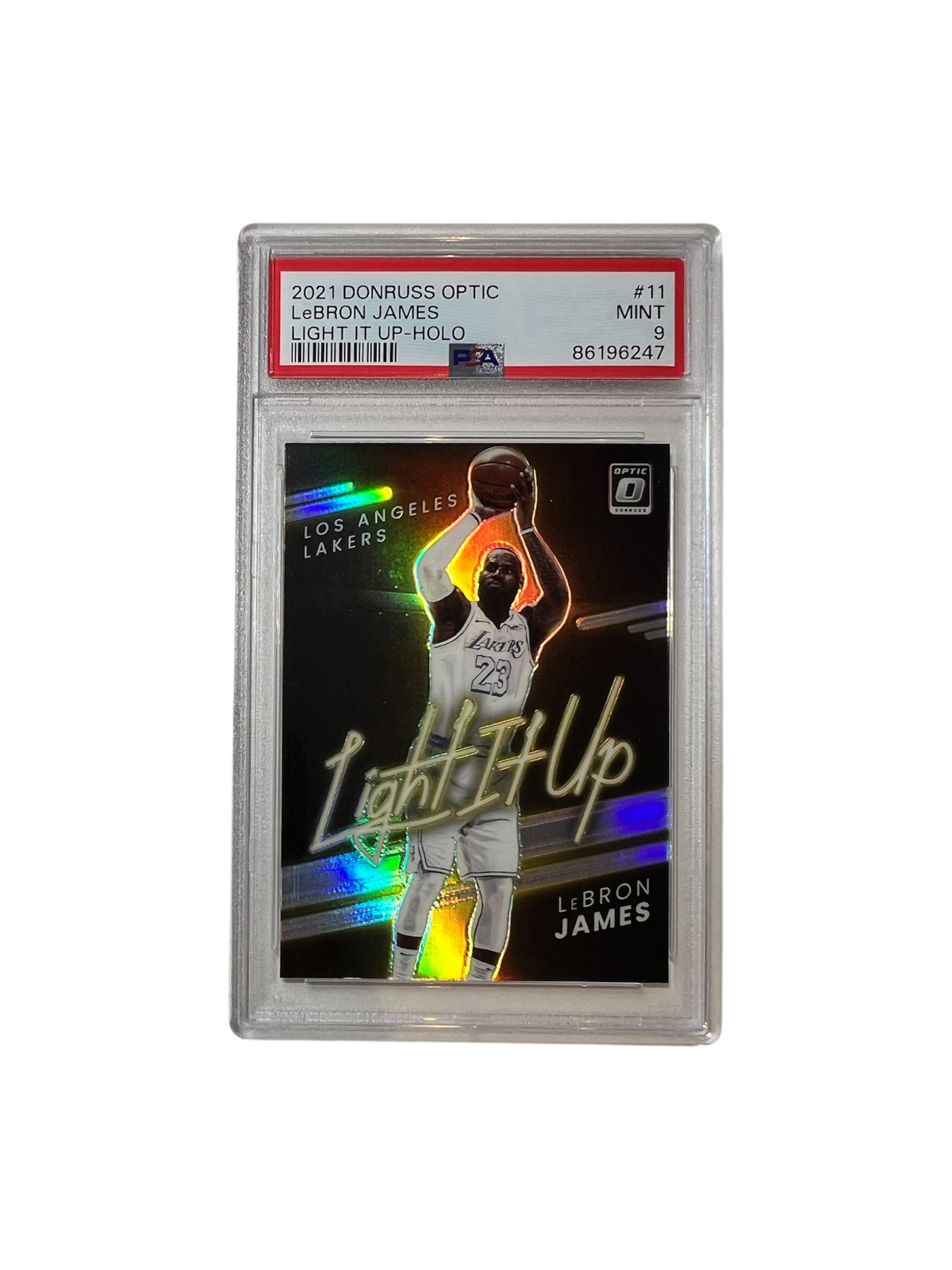 2021 Panini Donruss Optic LeBron James Light it up HOLO PSA Card