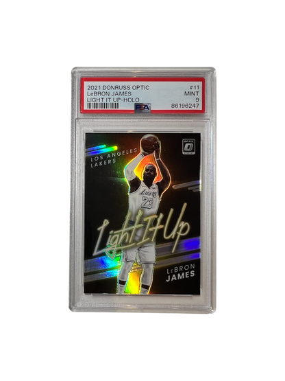 2021 Panini Donruss Optic LeBron James Light it up HOLO PSA Card