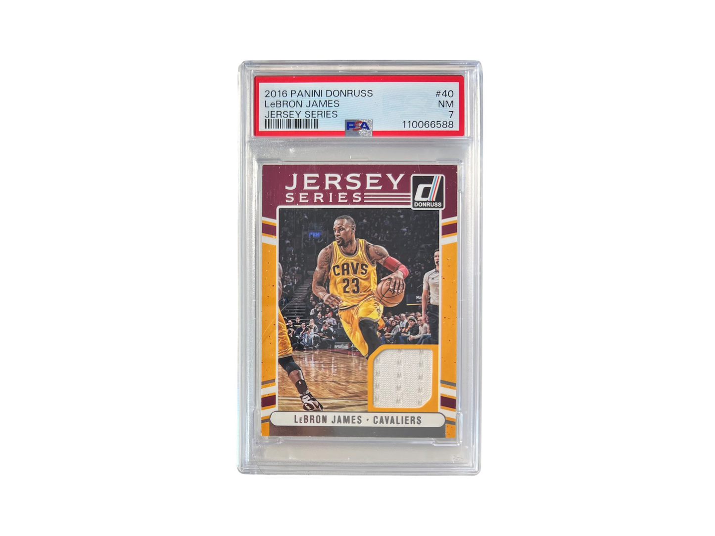 2017 Panini Donruss LeBron James Swatch Kings Jumbo Patch PSA card