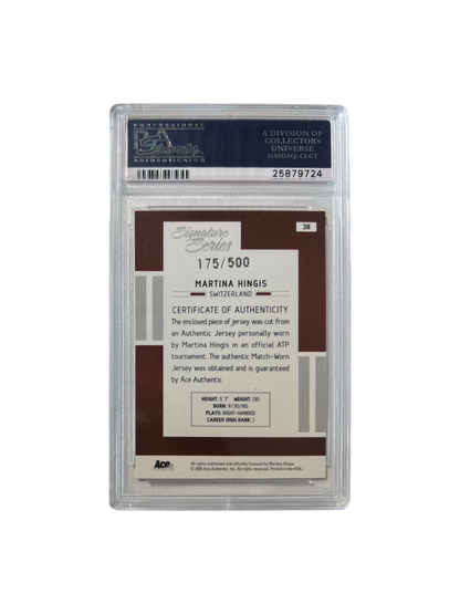 2005 ACE Authentic Martina Hingis Signature Series Patch PSA Card