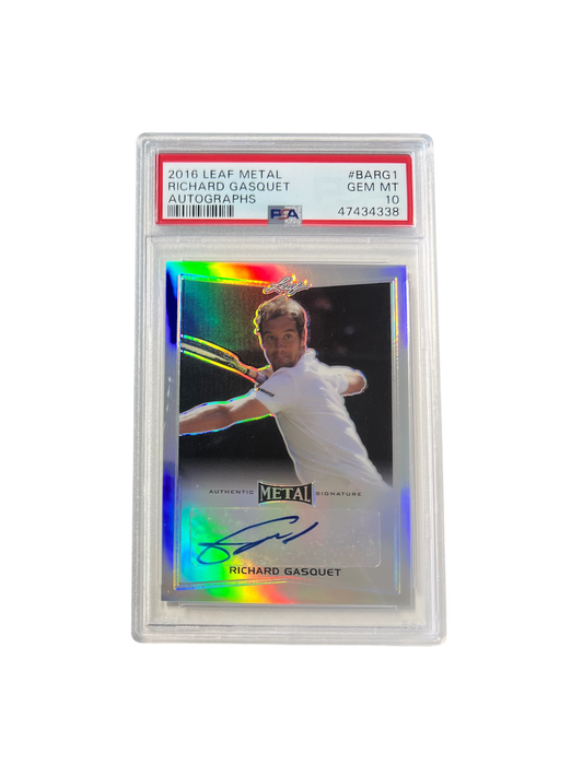 2016 Leaf Metal Richard Gasquet AUTO PSA 10 Card
