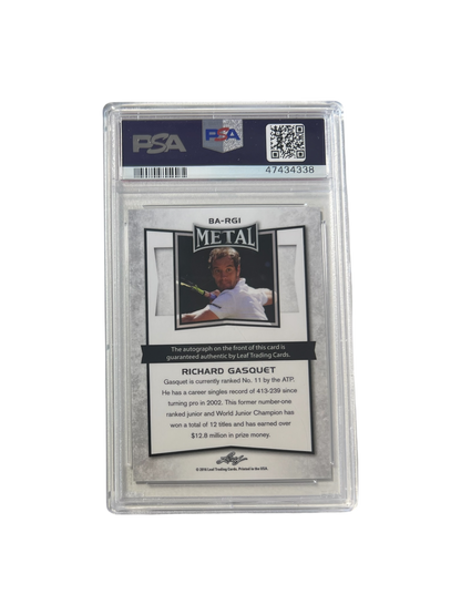 2016 Leaf Metal Richard Gasquet AUTO PSA 10 Card