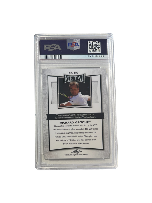 2016 Leaf Metal Richard Gasquet AUTO PSA 10 Card