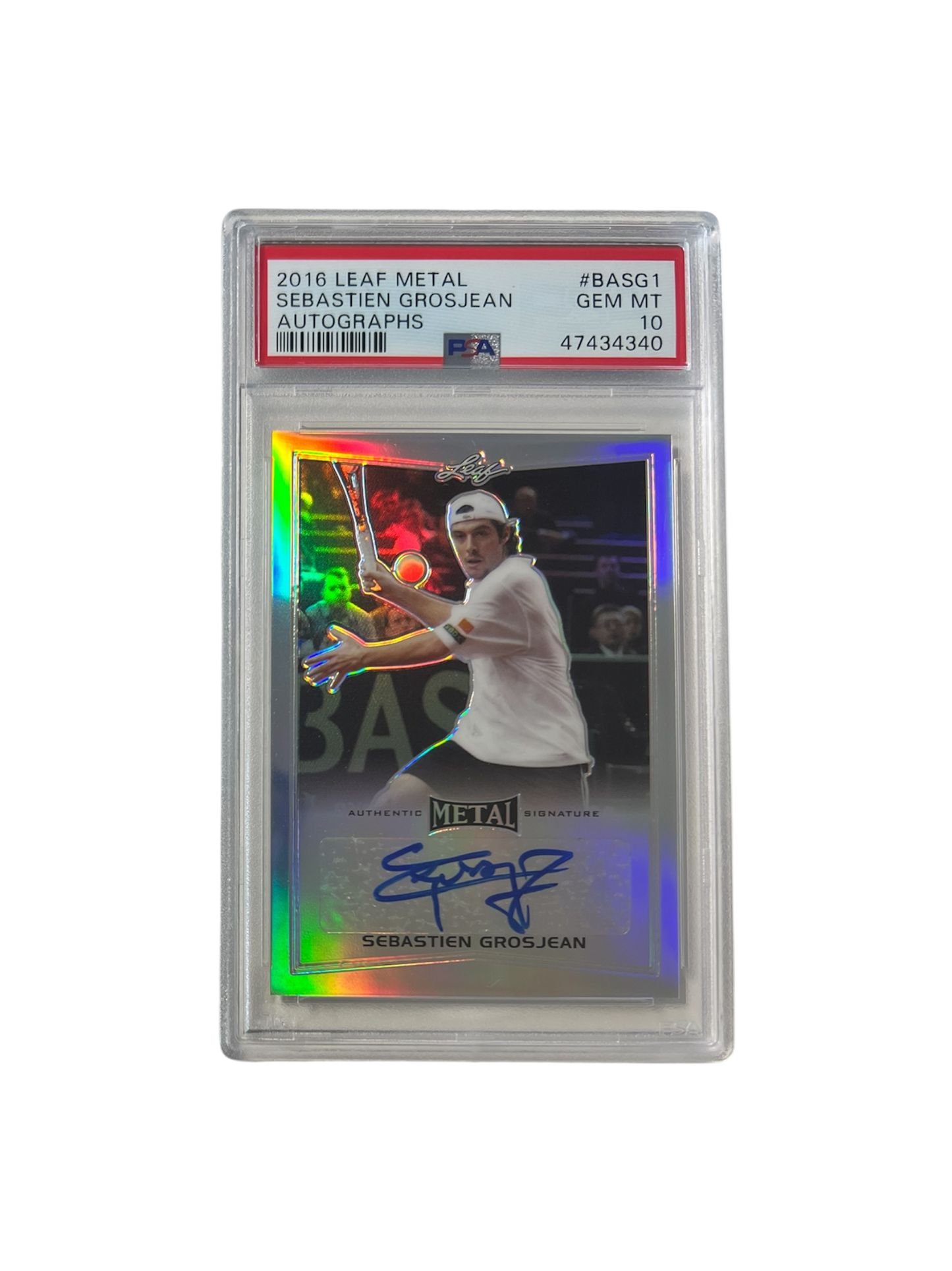 2016 Leaf Metal Sebastien Grosjean Auto PSA 10 Card