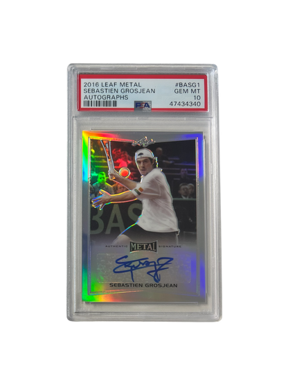 2016 Leaf Metal Sebastien Grosjean Auto PSA 10 Card