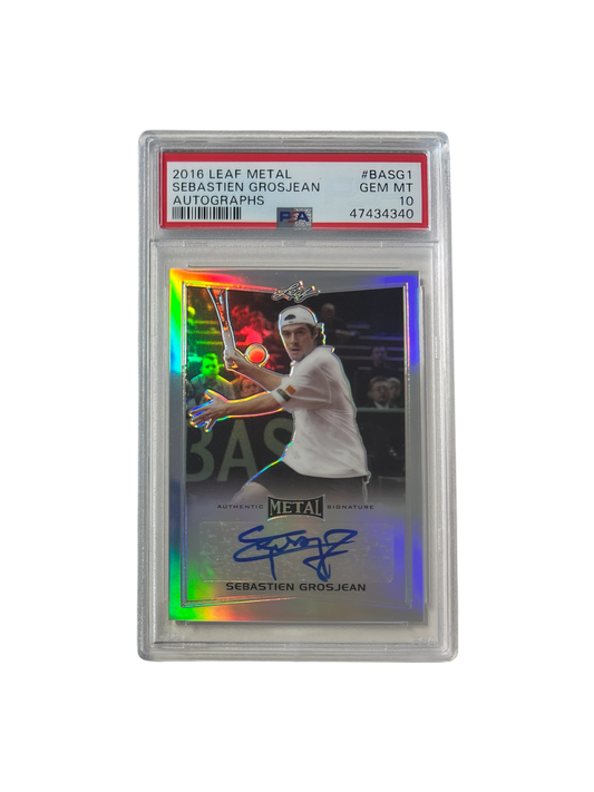2016 Leaf Metal Sebastien Grosjean Auto PSA 10 Card