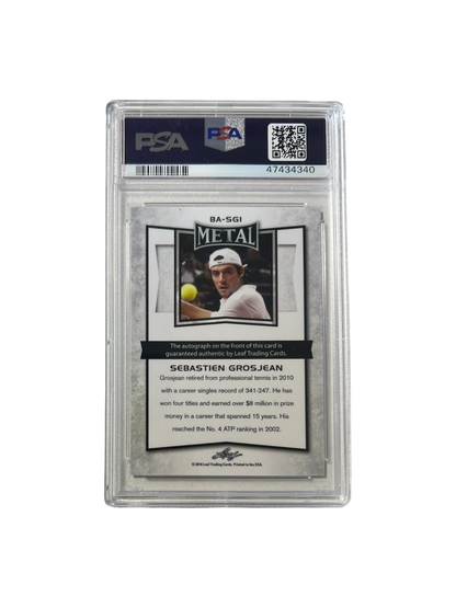 2016 Leaf Metal Sebastien Grosjean Auto PSA 10 Card