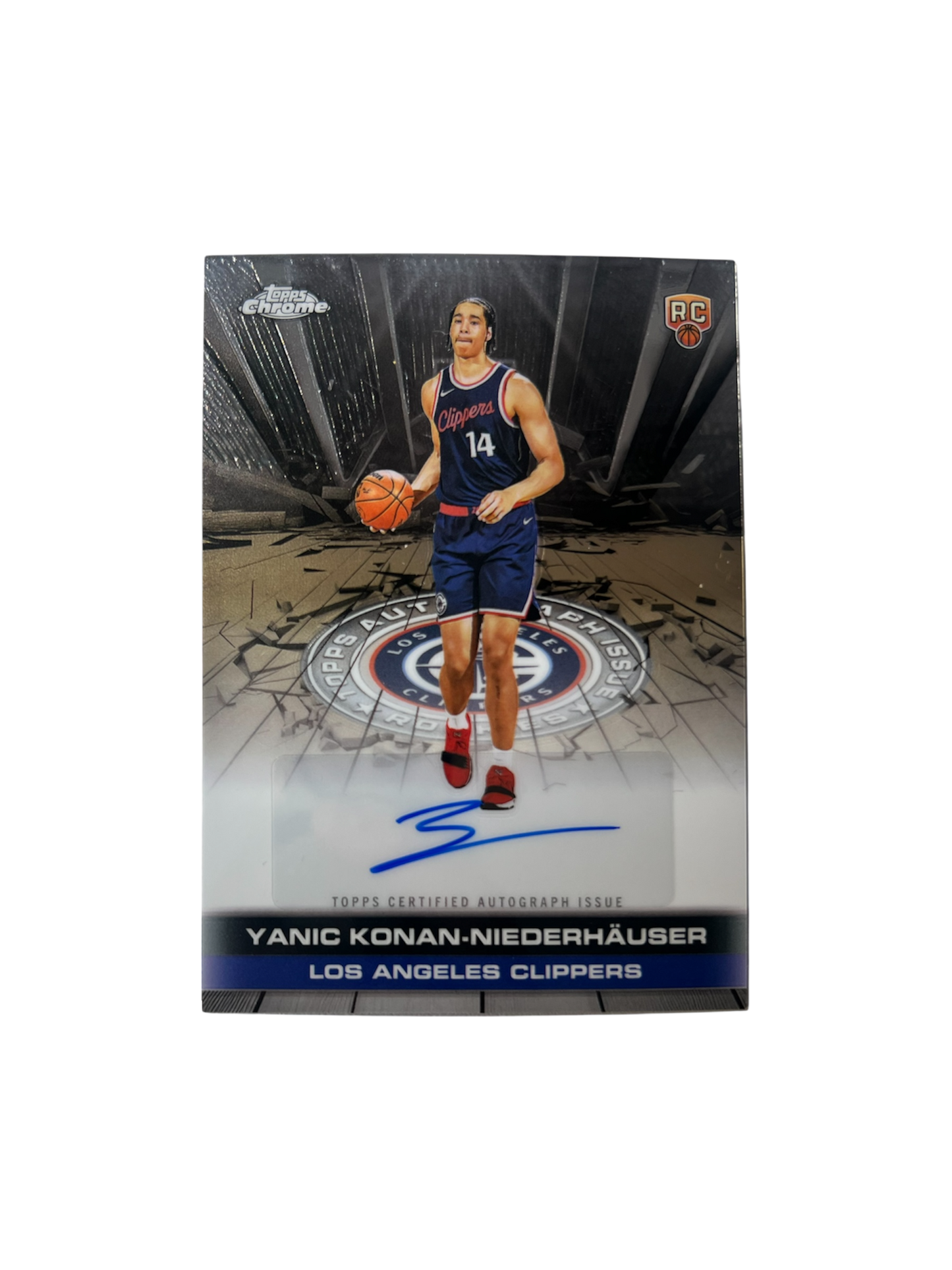 2025/26 Topps Chrome Los Angeles Clippers Yanic Konan Niederhauser RC Rookie AUTO card