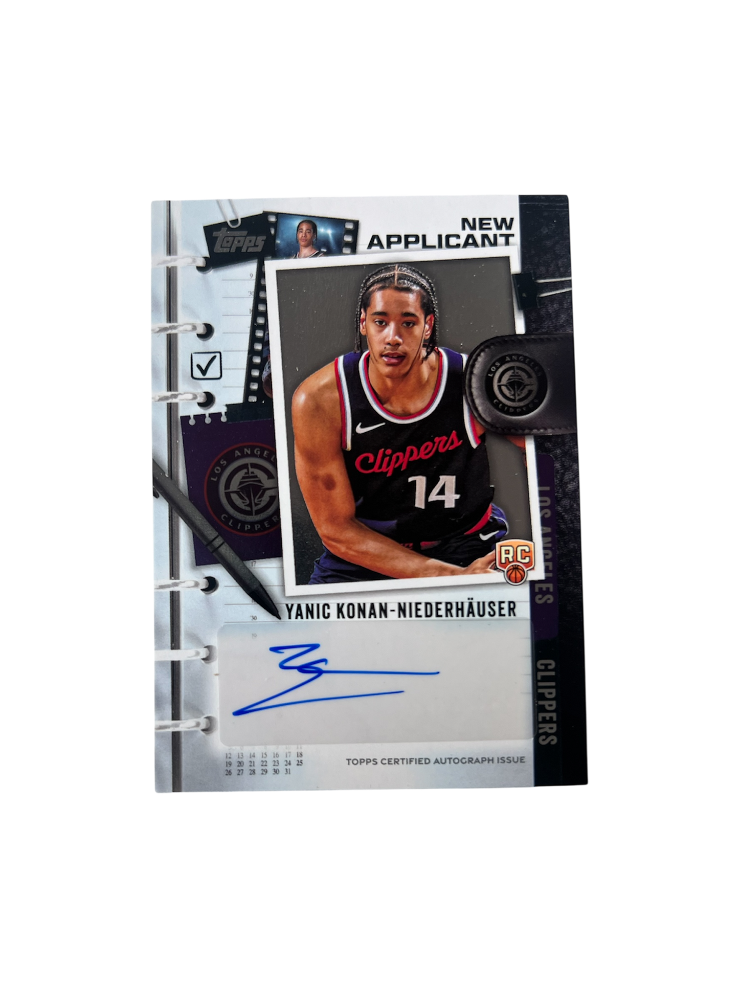 2025/26 Topps Los Angeles Clippers Yanic Konan Niederhauser RC Rookie AUTO card