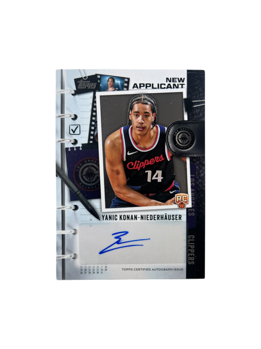 2025/26 Topps Los Angeles Clippers Yanic Konan Niederhauser RC Rookie AUTO card