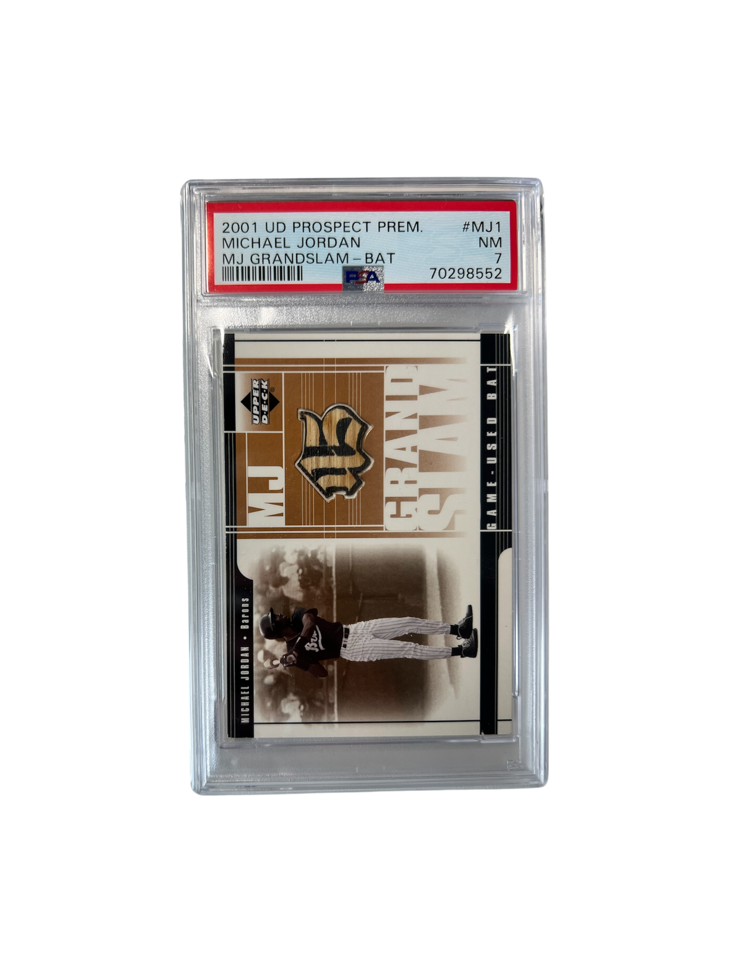 2001 Upper Deck Prospect Team Michael Jordan Barons Bat Relic PSA Card