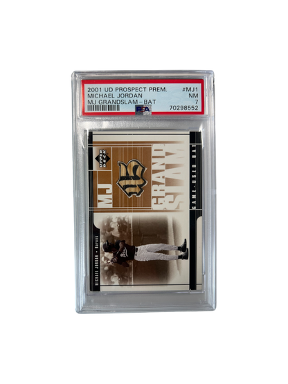 2001 Upper Deck Prospect Team Michael Jordan Barons Bat Relic PSA Card